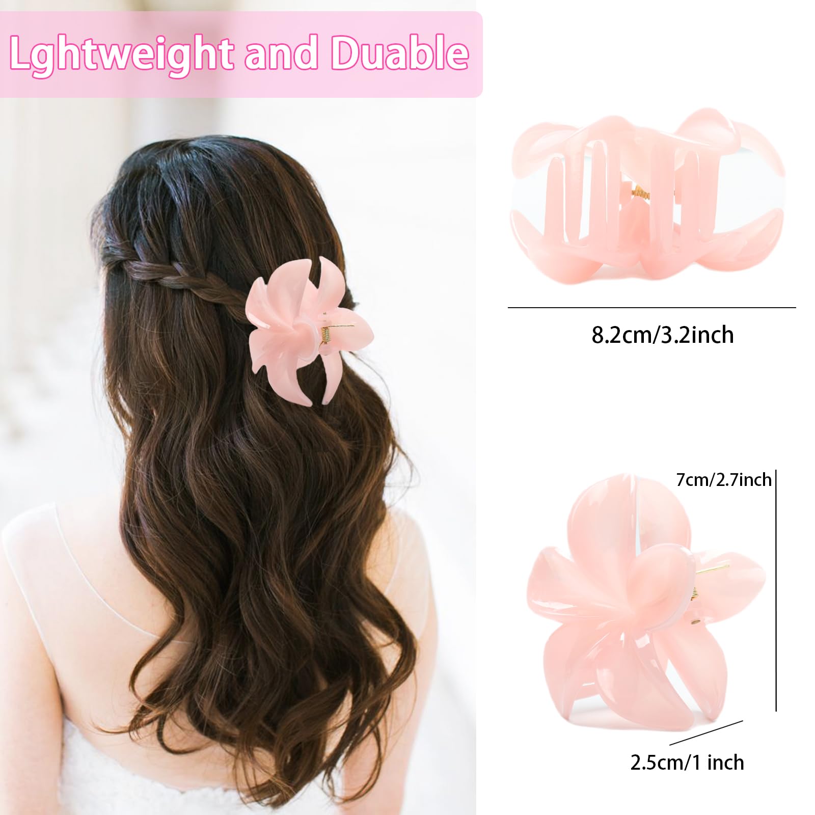 5PCS Flower Claw Clips, Nonslip Flower Hair Clip - Image 2