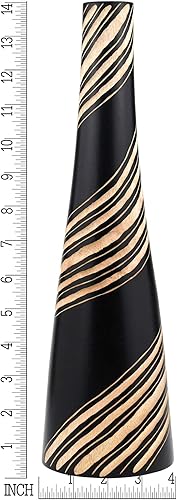 Miniatura 5 de AeraVida Hermoso jarrón de flores de madera curvilíneo en espiral de mango para decoración del hogar