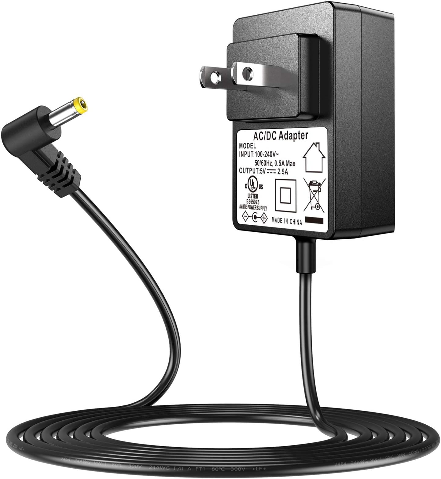 5V Power Adapter for Panasonic K2GHYYS00002 HD Camcorders HC-V180K HC-V380K HC-V770 Hc-v777 Vx870 Vx878 hc-v360ms HC-W580 HC-WX970 Video Camcorder Charger Replacement DC Cable, UL Listed