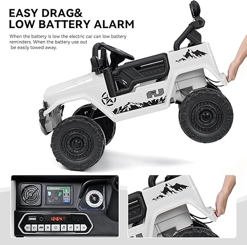 Miniatura 8 de Toyota FJ40 - Auto de paseo para niños de 12 V con control remoto para padres, vehículo todoterreno alimentado por batería, 3 velocidades, 6 luces