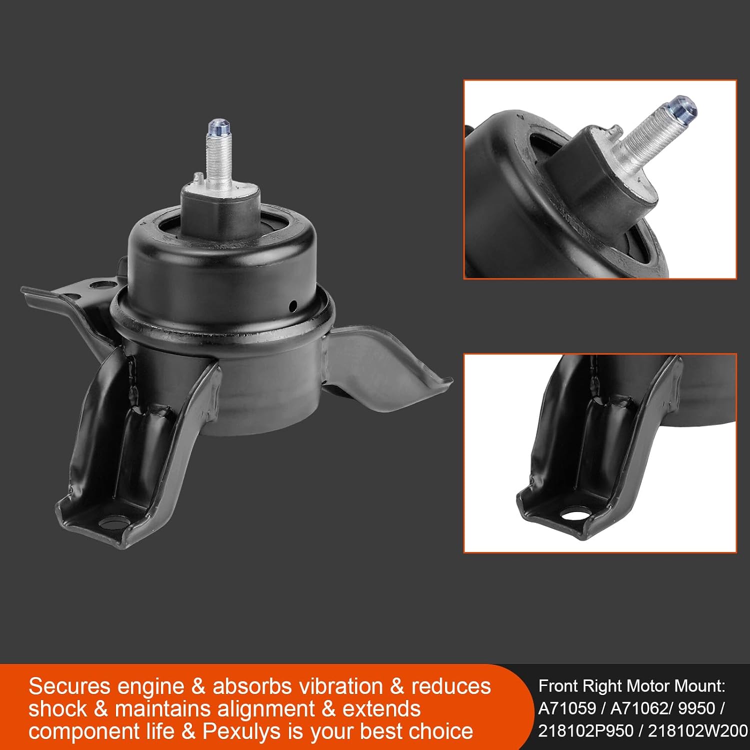 3Pcs Engine Motor Mount & Transmission Mount Set, for Kia Sorento LX 2.4L 2014-2015, for Kia Sorento 3.3L 2014-2015, for Hyundai Santa Fe Sport 2.4L 2013-2018, Replace OE: A71062 A71045 A71092