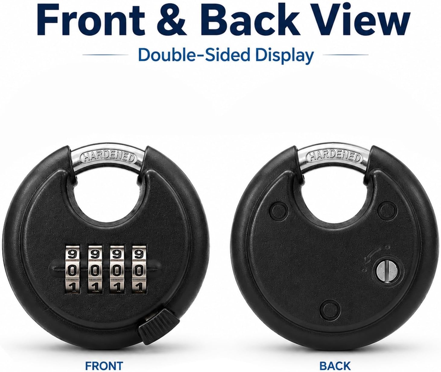 4 Digit Combination Lock, 4 Pack Heavy Duty Combination Padlocks with 3/8 Inch Hardened Steel Shackle Weatherproof Combo Locks for Gates, Sheds, Fence Locker, Storage Unit, Gym(Black)
