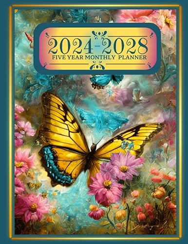 2024-2028 5 FIVE YEAR MONTHLY PLANNER FROM JANUARY 2024 TO DECEMBER 2028 - 60 MONTHS CALENDAR AGENDA SCHEDULE ORGANIZER - "YEARS ... 2028 - VINTAGE