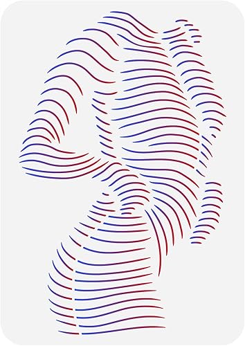 FINGERINSPIRE Plantilla de pintura de cuerpo humano de 8.3 x 11.7 pulgadas, plantilla de dibujo corporal de línea femenina reutilizable, silueta de
