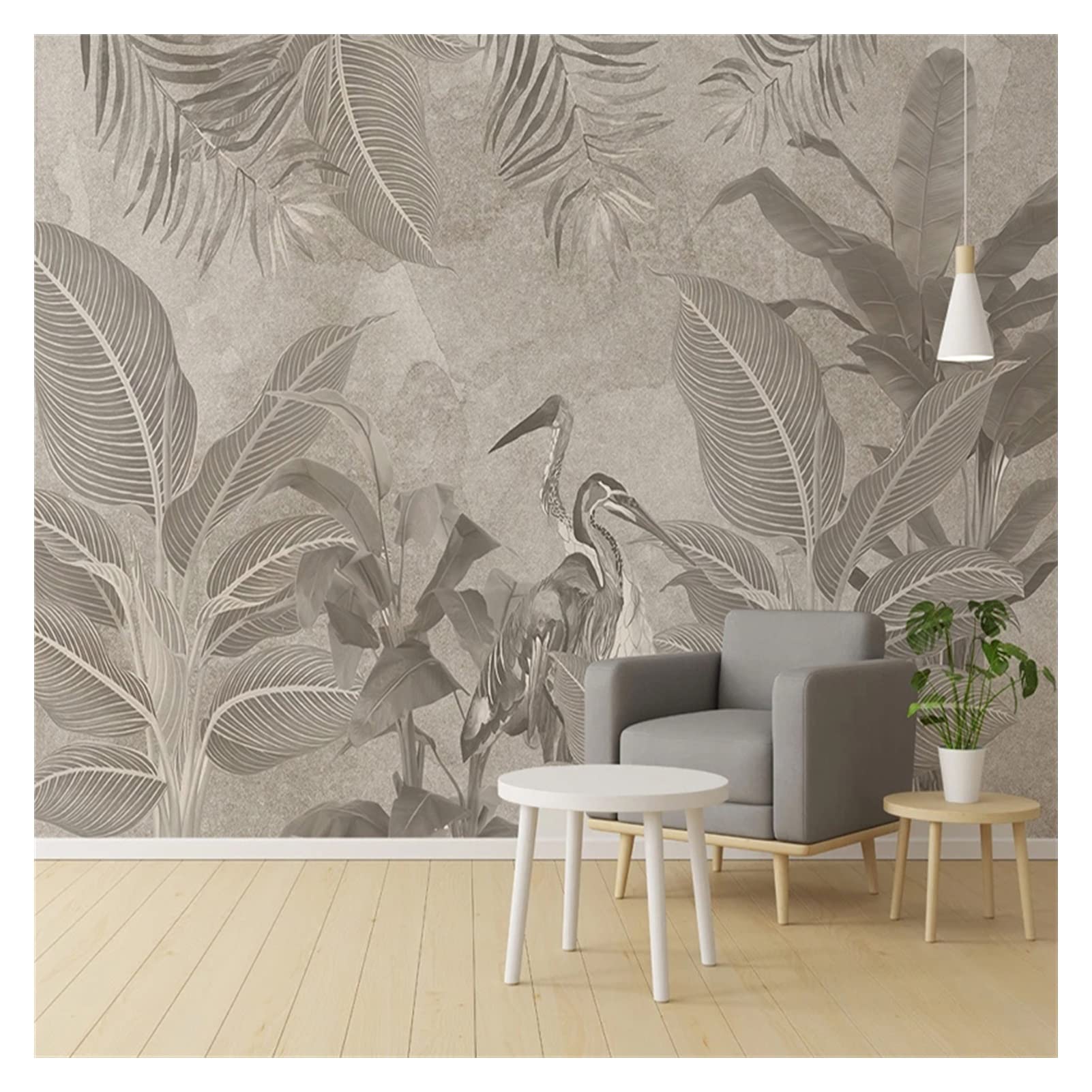 caihuashopping Adesivi ​Murali Disegnati a Mano Vintage Plants Plants Flowers And Birds 3D Mural Soggiorno Camera da Letto Non Autoadesivo/Adesivi autoadesivi Wallpaper (Color : Self-Adhesive)