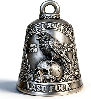 Funny F-Caw-F Motorcycle Bell, Gothic Motorcycle Bell | Horror Motorcycle Bell - Raven Skull Design Riding Good Luck Charm