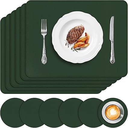 Set 6 Tovagliette In Pelle - 43x31 Cm, Impermeabili E Resistenti Al Calore, Per Cucina E Ristoranti - Foto 12