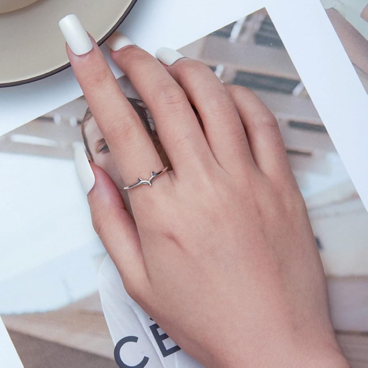 925 Sterling Silver Fox Motif Open Adjustable Ring, Animal Ring Fashion Jewelry Gifts for Women Ladies - Image 7