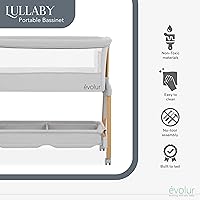 Vista 5 de évolur Lullaby - Moisés portátil con ruedas, cama de noche ajustable, laterales de malla transpirable, cesta de almacenamiento grande, fácil
