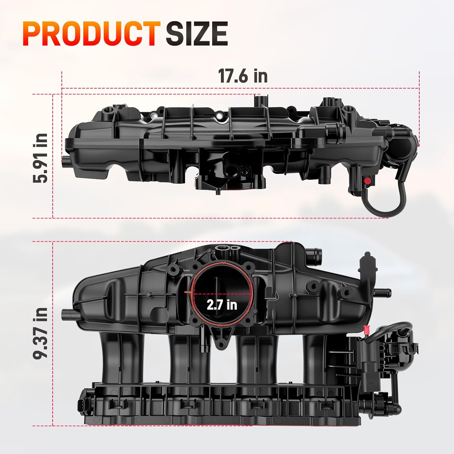 Engine Intake Manifold Assembly with Sensor and Control Motor Compatible with 2009-2016 Audi A4 Quattro, A5 Quattro, A6 Quattro, 2012-2016 Q5, L4 2.0L Replaces#06H133201AT 06H133201AN