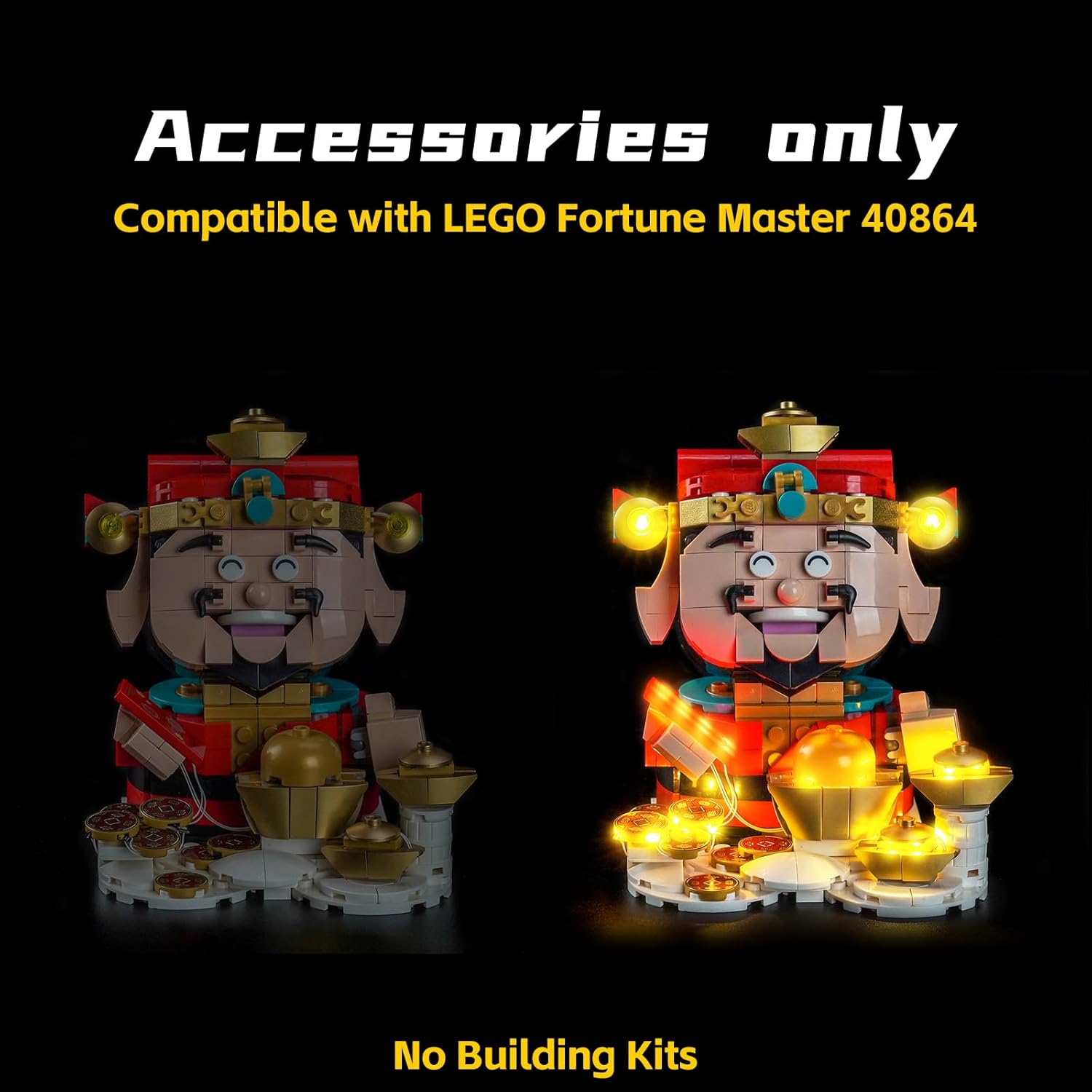BrickBling LED Light Kit Compatible with Lego Fortune Master, Creative Lighting Compatible with Lego Spring Festival 40864 (Not Included The Model) (40864)