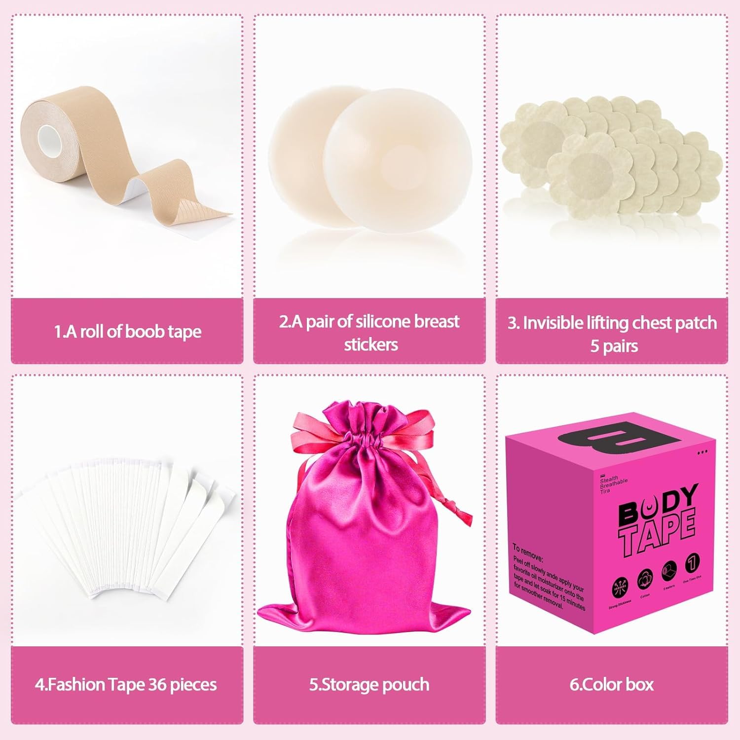 Boob Tape, Boobtape Lift Tape,Waterproof Sweat-Proof Bob Tape for Large Breasts Lift A-G Cup（Dark Nude）