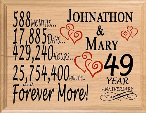 Miniatura 22 de Placa de regalo personalizada para el primer aniversario, regalo de boda para esposa, marido, pareja, él, ella, madera maciza, fabricado en los