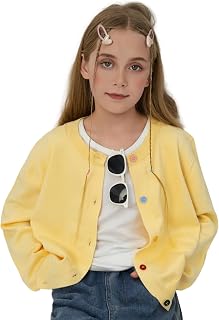 Girls Cardigan,Button Solid Long Sleeve Knit Sweaters,Girls Basic Cardigan,5-12 Years Red
