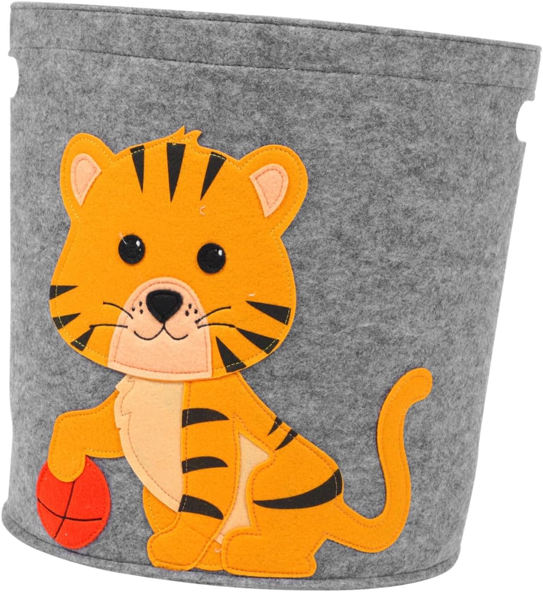 1pc Thicken Storage Bucket Cartoon Embroidered Felt Toy Organizer for Boy Girl Deep for Clothes Snacks and Playroom
