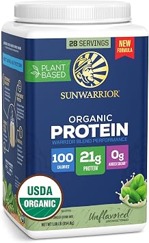 Sunwarrior Organic Unflavored Warrior Blend Performance Protein, 30.08 OZ