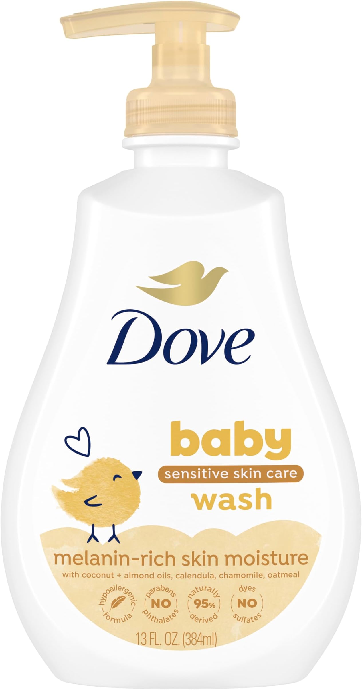 Baby Dove Sensitive Baby Wash For Baby Bath Time Melanin-rich Skin Nourishment Tear-Free and Hypoallergenic 13 oz