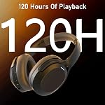 Active Noise Cancelling Headphones for Adults, 120H Playtime Over Ear Headphones Bluetooth Wireless with Mic, Foldable Bluetooth Headphones with Deep Bass, Fast Charging for Home Travel Office