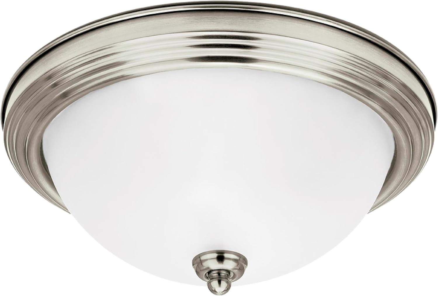 Generation Lighting 1-Light Geary Transitional Flush Mount Ceiling Lamp Brushed Nickel 77063EN3-962, Ceiling Light Fixture for Home Decor, Ceiling Mount Light for Bedroom, Kitchen, Living Room Decor