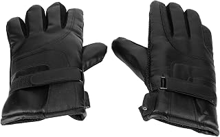 Yosoo Heated Motorcycle Gloves USB Powered Touchscreen for Riding | PU Leather, Plush Lining, Anti-slip Palm, Suitable for -30F, Compatible with Hiking & Skiing