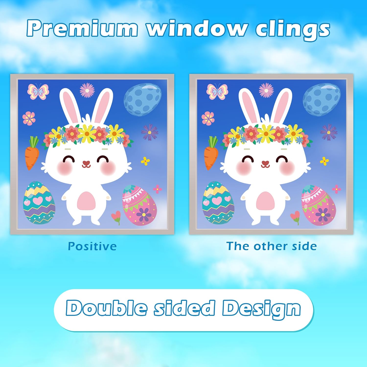 80 Sheets Easter Stickers for Kids with 200 PCS Easter Window Clings
