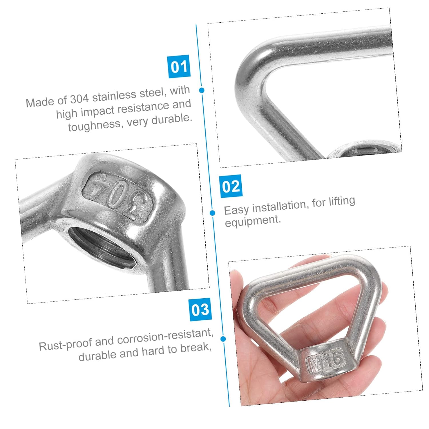 Eye Nut Threaded Ring Fastener Stainless Steel for Boat Lifting