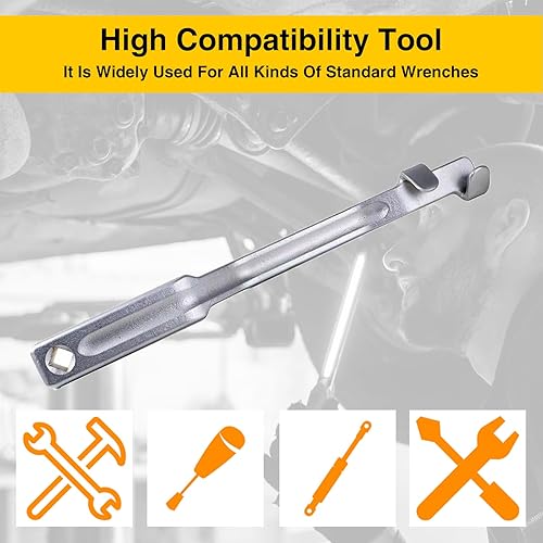 Miniatura 2 de Itlovei Barra extensora de llave dinamométrica  Herramienta amplificador de par universal de 15 pulgadas con orificio de transmisión de 12 pulgada,