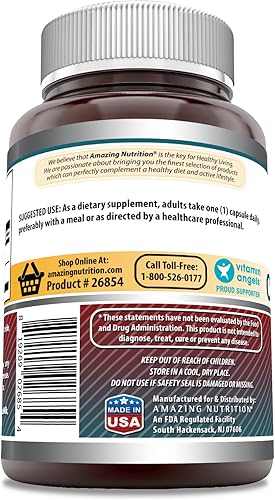 Miniatura 3 de Amazing Formulas - Suplemento de colina e inositol  500 mg por porción  Cápsulas  Sin OMG  Sin gluten  Fabricado en Estados Unidos (1 paquete, 200