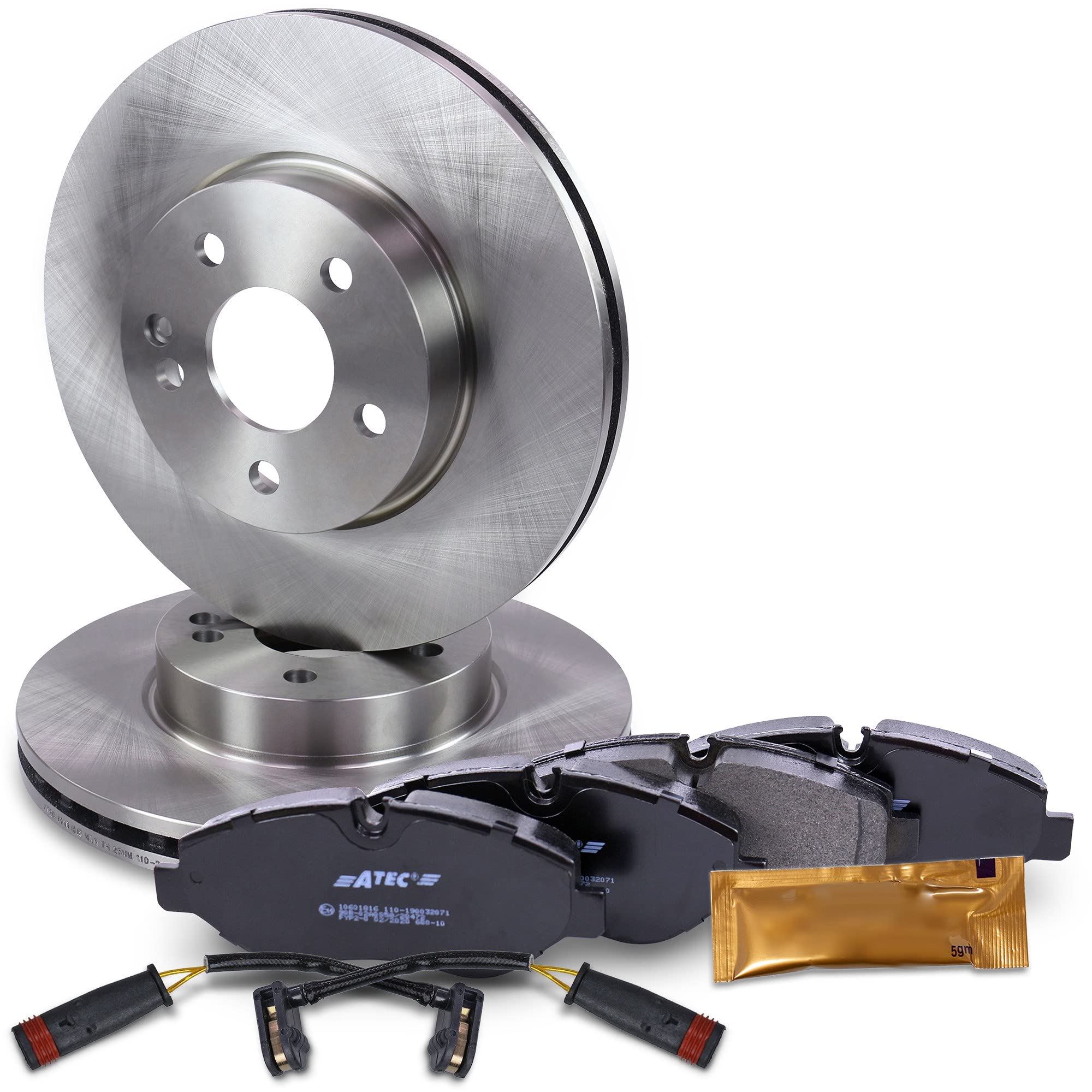 BESTPRICE Set freni asse anteriore incl dischi freno ventilati Ø 300mm + pastiglie freno anteriori + compatibile con MERCEDES VIANO (W639), VITO/MIXTO furgone (W639), VITO autobus (W639)