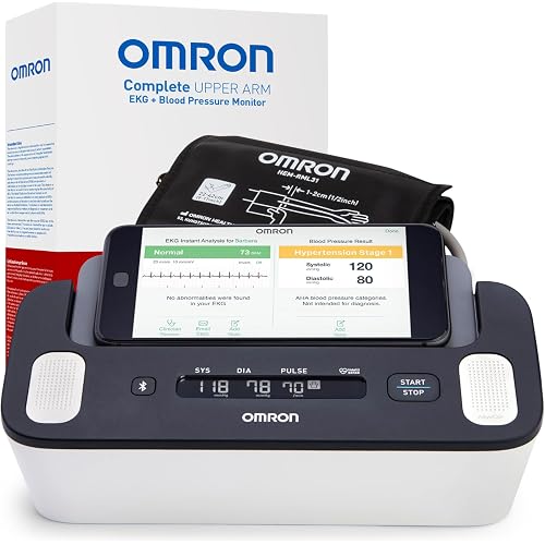 OMRON Complete 2-in-1 Blood Pressure Monitor + EKG for Home Use & Upper Arm Blood Pressure Cuff - #1 Doctor & Pharmacist Recommended Brand - Clinically Validated - Connect App