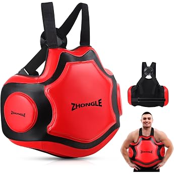 Professional Boxing Body Protection Coach's Boxing Vest Martial Arts Heavy Hitter Boxing Body Pad Taekwondo Chest Target Leather Body Protection for Boxing MMA Kickboxing Muay Thai