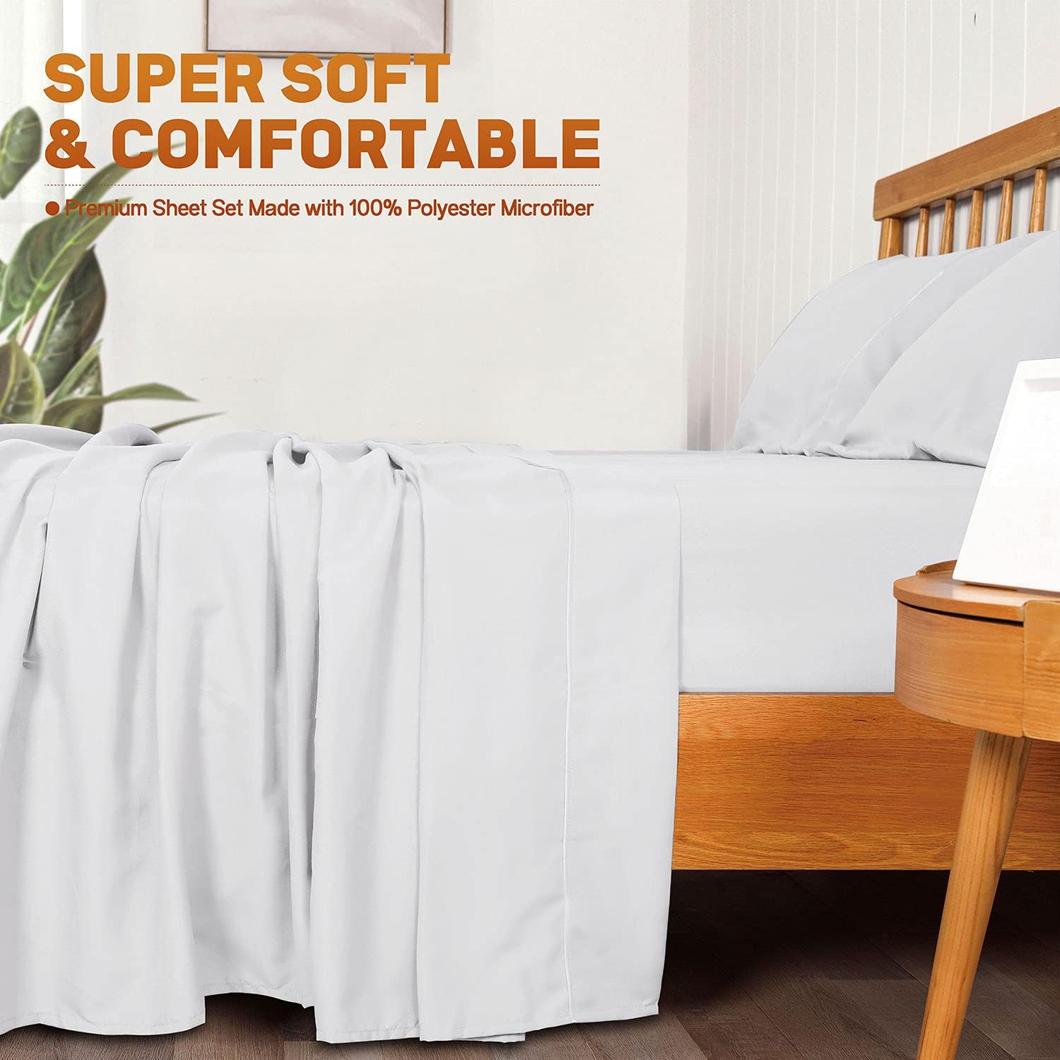 MOFANG FAMILY Twin XL Size Sheets Set, 4 PC Hotel Luxury Extra Soft Microfiber 1800 Thread Count Premium Bed Sheets, Deep Pockets, Wrinkle & Fade & Stain Resistant Cooling Bedding Sheets