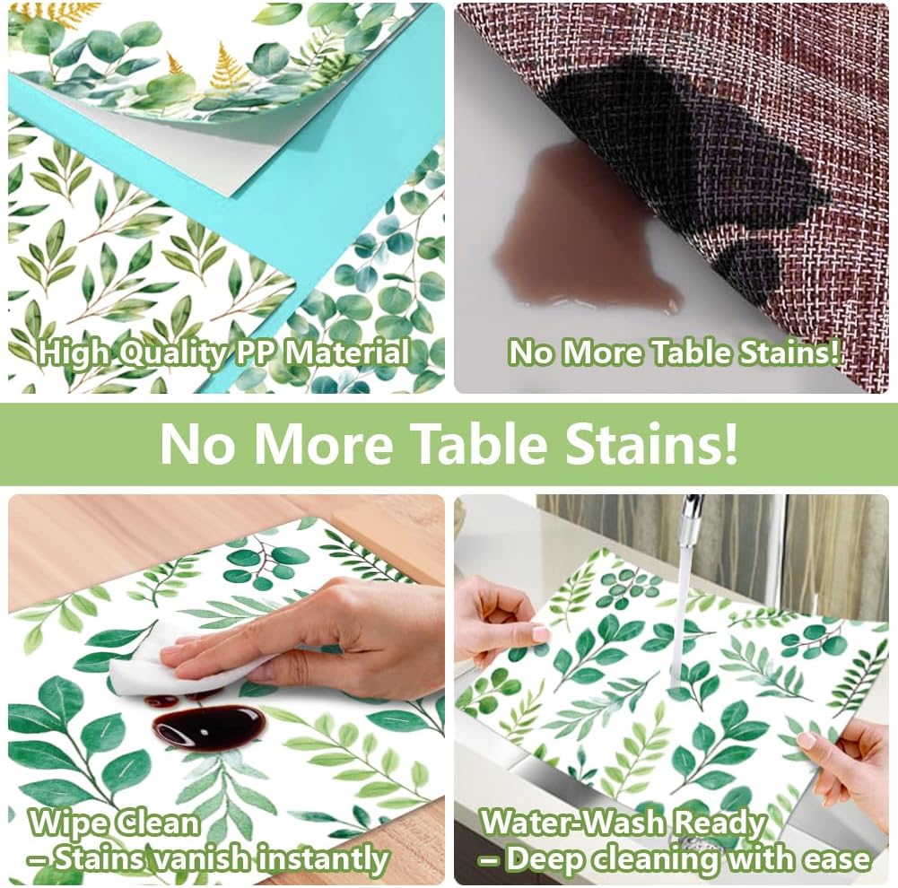 Peacoblue Blue Ethnic Pattern Placemats Set of 6,12"x17" Waterproof Washable Table Place Mats for Indoor Outdoor Farmhouse Party Kitchen Dining Table Decoration