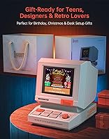 Vista 8 de Divoom MiniToo Retro PC-Style Computer Speaker, Smart Pixel Screen with DIY Faces, Bluetooth & USB Audio, Alarm/White Noise Clock, Desk Setup Gift