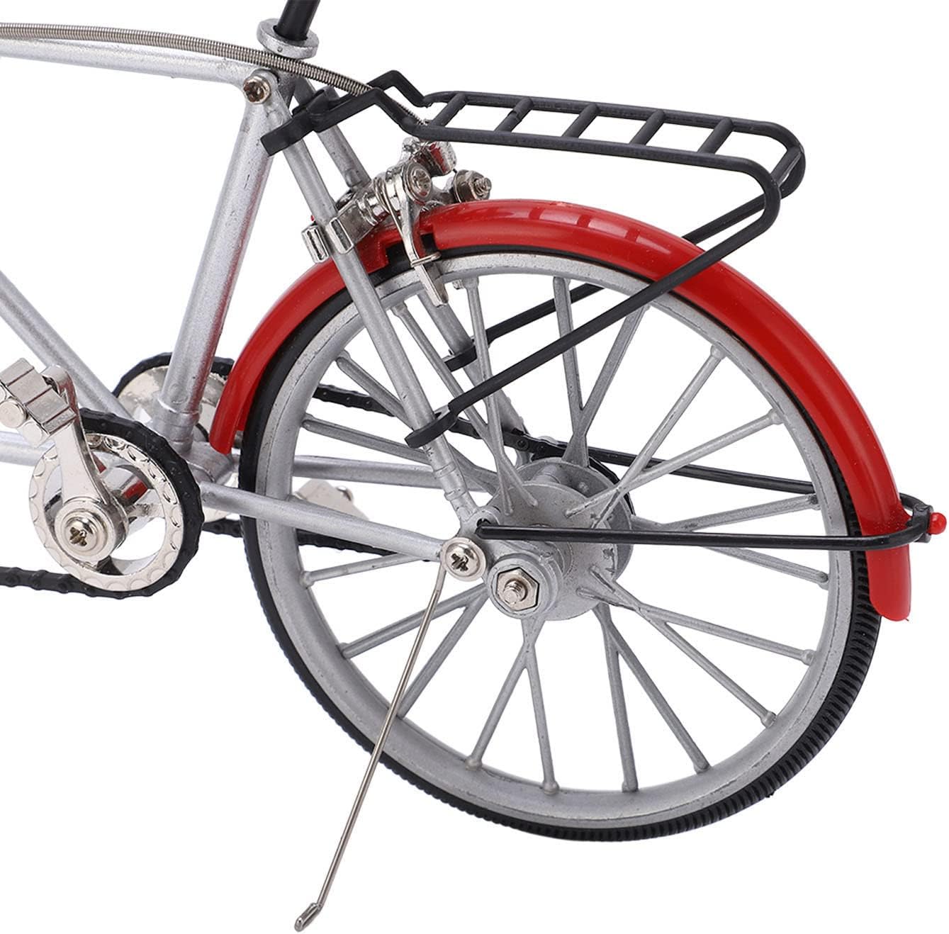 Tandem Mini Bike Model Alloy Retro Bike Ornament for Home Office Decor Desktop Display Gift with Exquisite Details High Simulation 11in Length