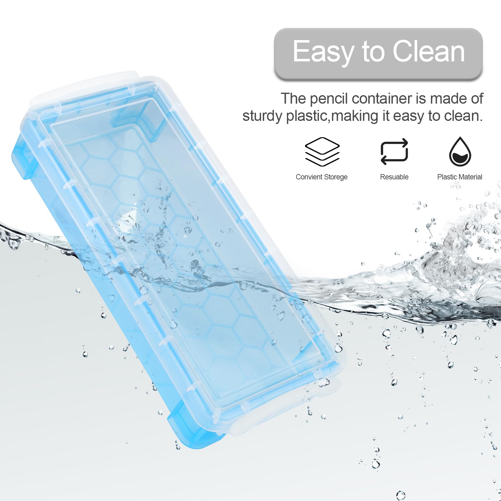 AUTUUCKEE 6 Scatole Portamatite Trasparenti Impilabili Con Coperchio A Scatto – Organizer Da Scrivania 22x10x4 Cm, Ideale Per Pennarelli E Acquerelli - 4