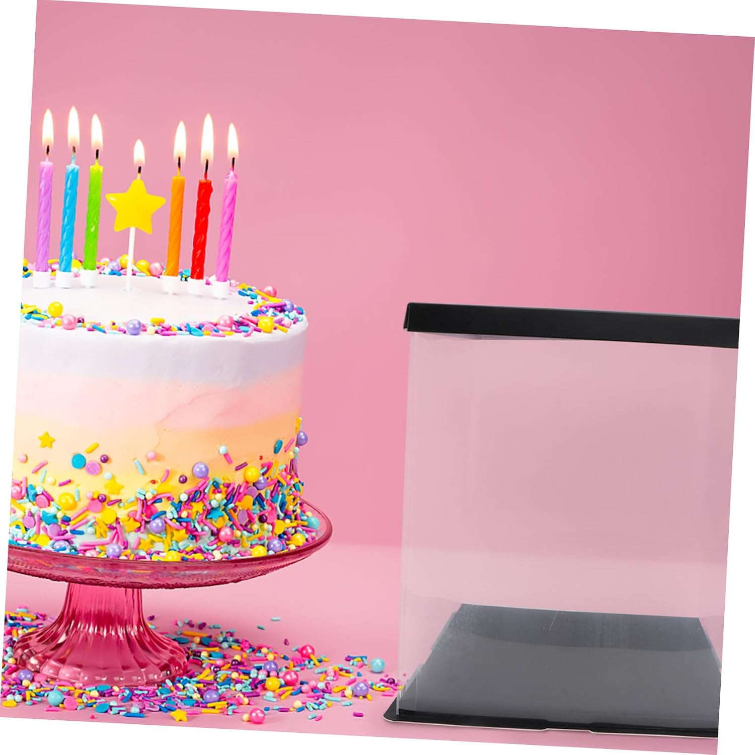 Black 6-inch 3-layer Cake Box Carrier High Cake Container Birthday Baking Dessert Storage Sturdy Food Storage Packaging Display