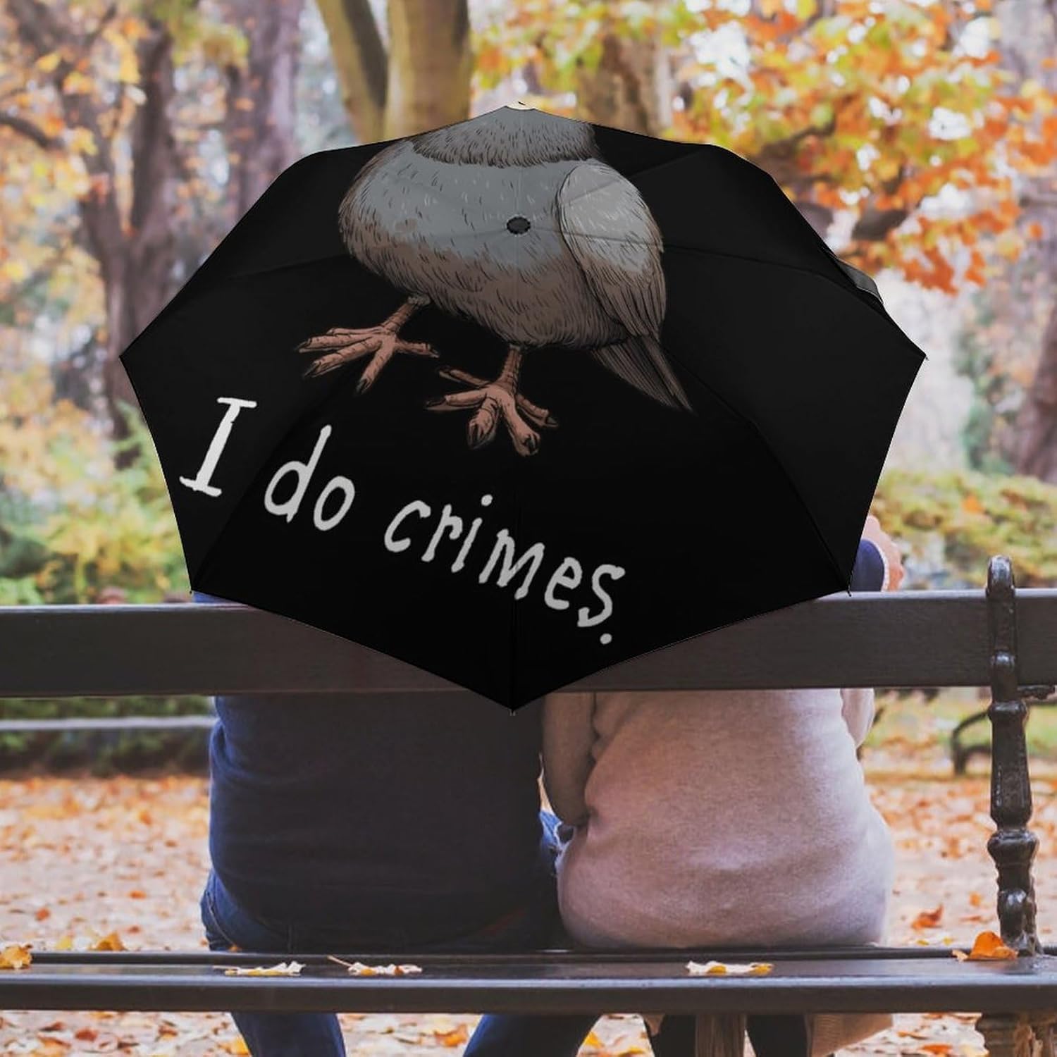 Funny Pigeons Travel Compact Umbrella Portable Tri-fold Folding for Rain Sun Protection