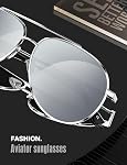 LUENX Classic Aviator Polarized Sunglasses for Men Women - Trendy Metal Sun Glasses UV 400 Protection
