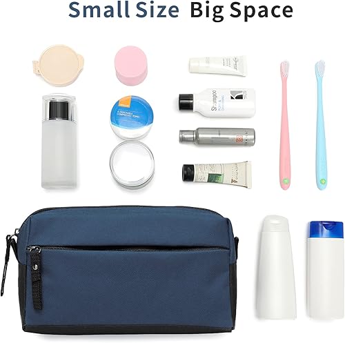 Miniatura 6 de BuyAgain Neceser de aseo personal, neceser de viaje, bolsa de baño, impermeable, kit de maquillaje cosmético para hombres o mujeres, Azul mezclilla,