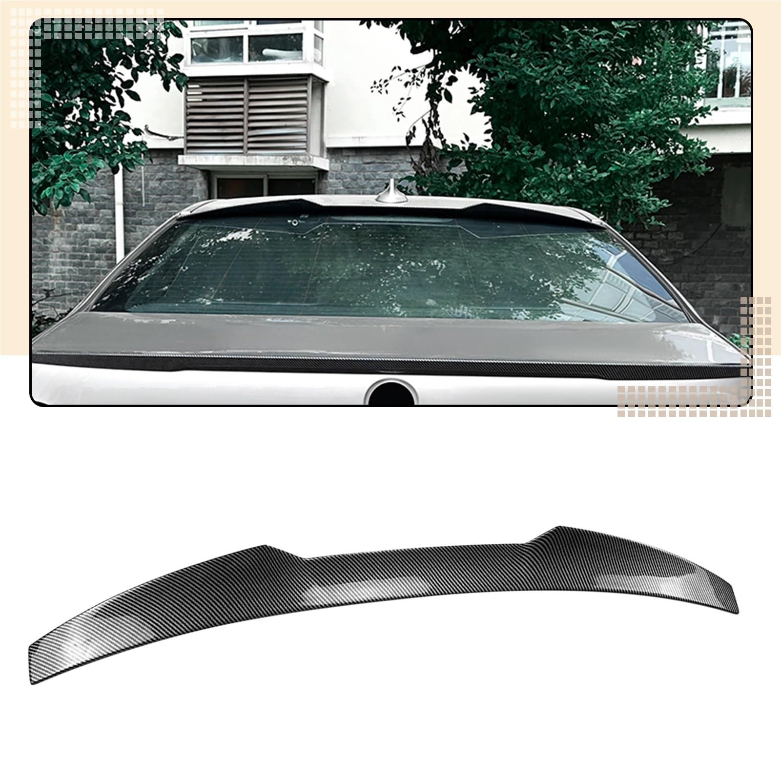 Spoiler dachowy pokrywa bagażnika tylna szyba tylna warga kompatybilny z BMW serii 7 G11 G12 2016-2022(Carbon Fiber Look)