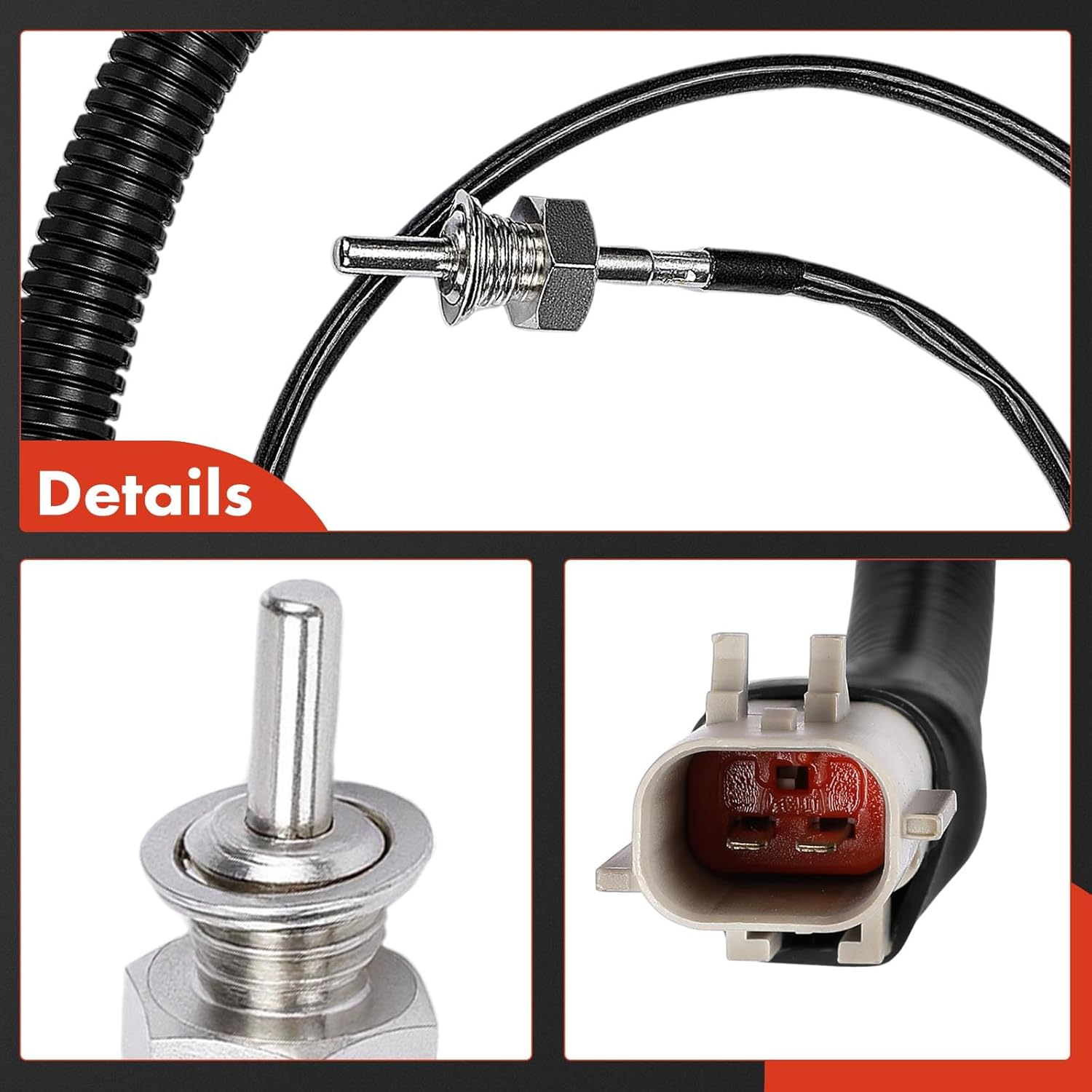 A-Premium Engine Coolant Temperature Sensor [2 Pins] Compatible with Ford, Advance, Freightliner, International, Kenworth, Peterbilt, Sterling & Volvo Models - A9513, M, Argosy, 2654, C500 & More