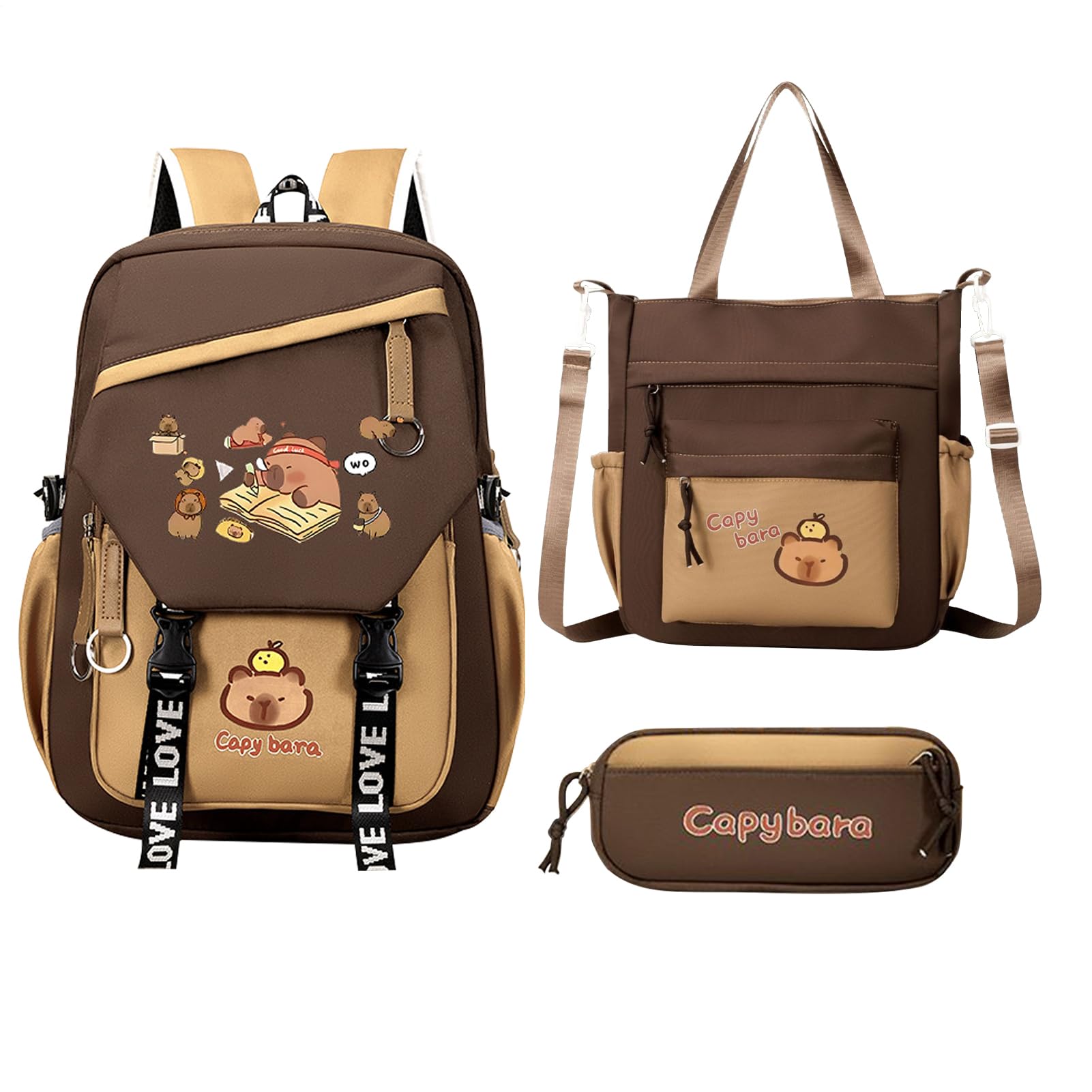 Mochila escolar de Capybara con almacenamiento de gran capacidad 8