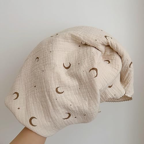 Vista 74 de BuLuTu Mantas de muselina para bebés, niños y niñas, 100% algodón, manta reversible para bebé, manta para cuna, suave, transpirable