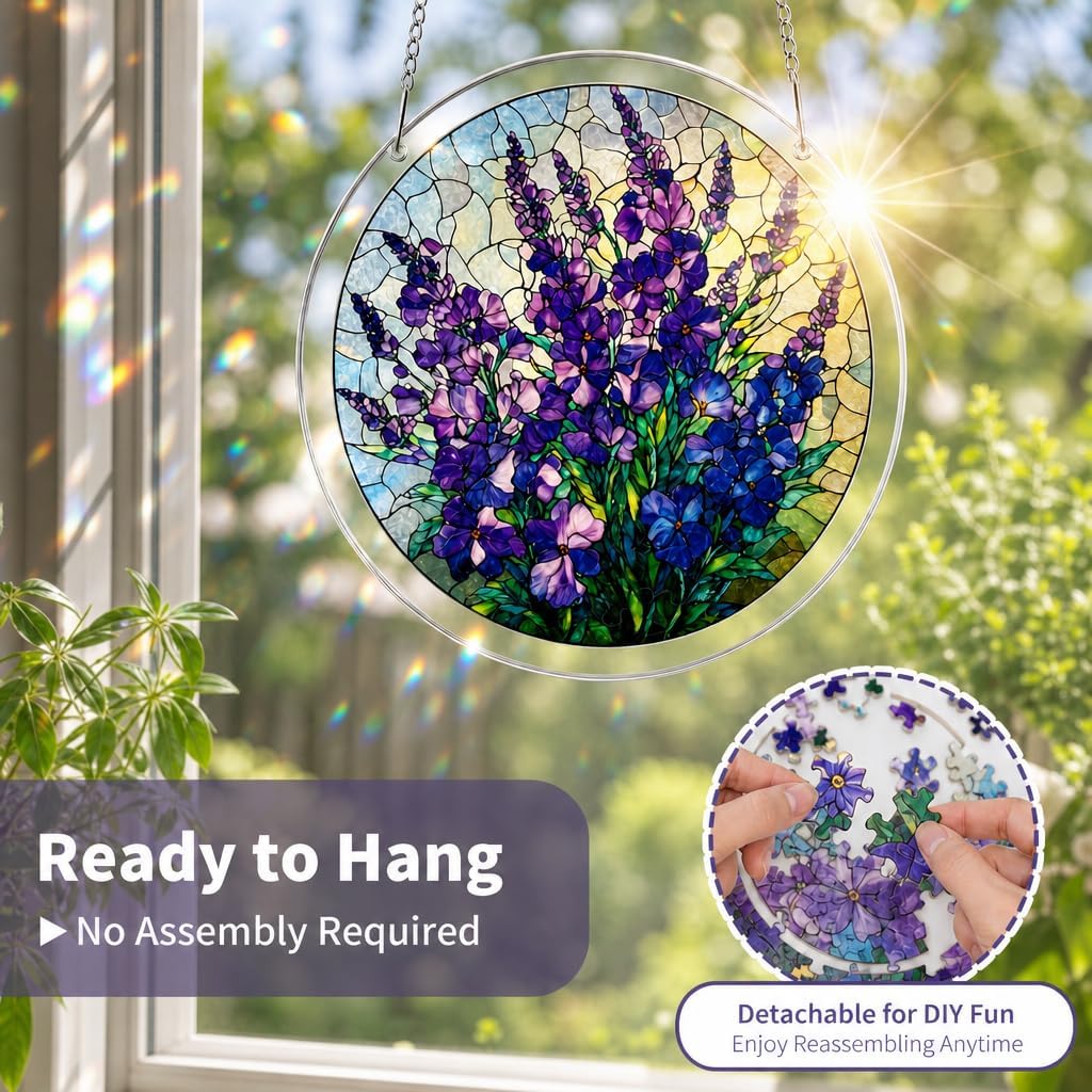 Violet Acrylic Suncatcher Puzzles for Adults Shatterproof image 3