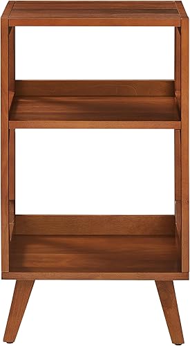 Miniatura 4 de Crosley Furniture Asheville Mid-Century Modern Media Console - Soporte para tocadiscos, almacenamiento para discos de vinilo, nogal