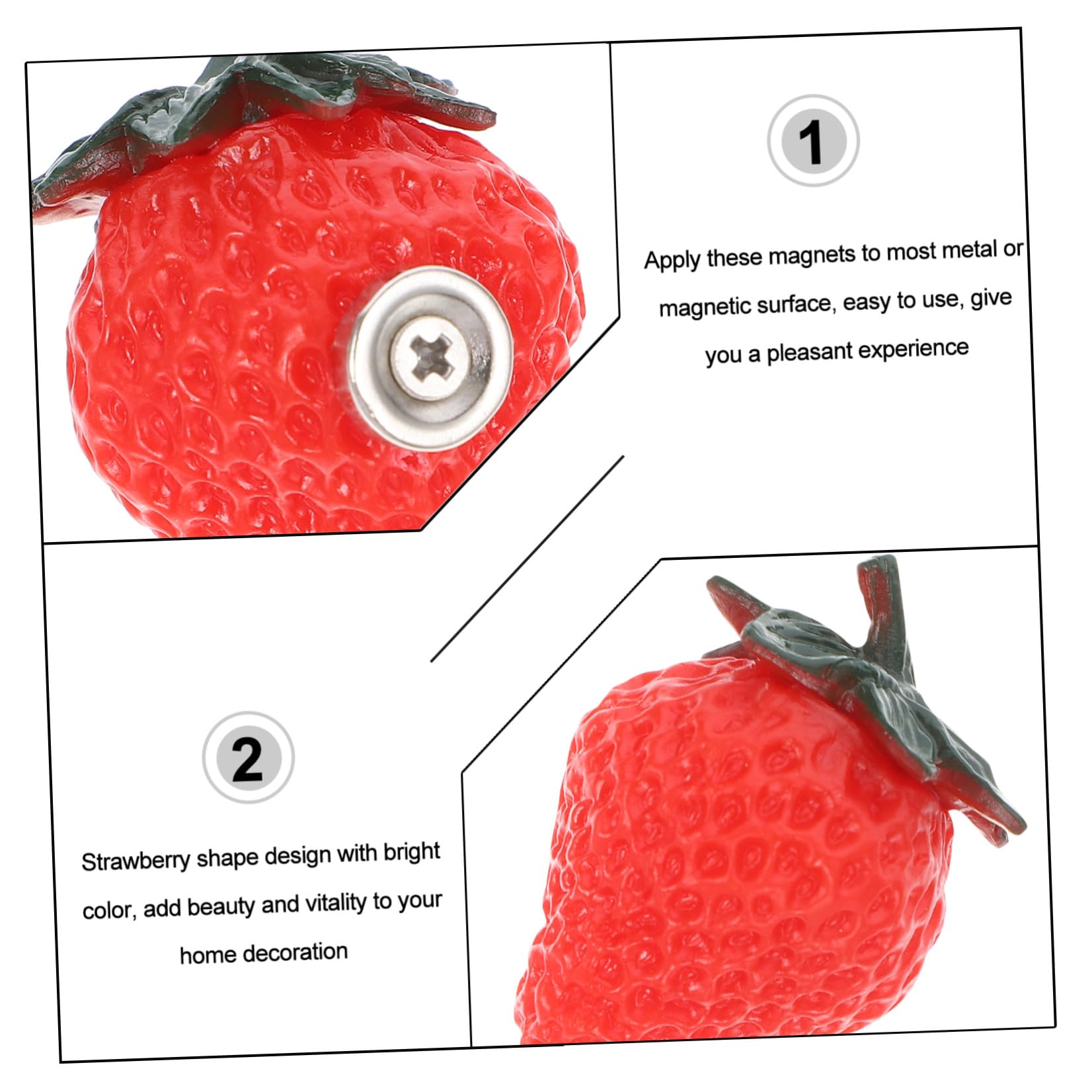 ABOOFAN 3 Sätze Erdbeerfliese Coole Kühlschrankmagnete Erdbeermagnete Für Den Kühlschrank Erdbeer-kühlschrankmagnete Aufkleber Magnete Für Kühlschrank Fruchtmagnete Rot PVC 6 Stücke * 3