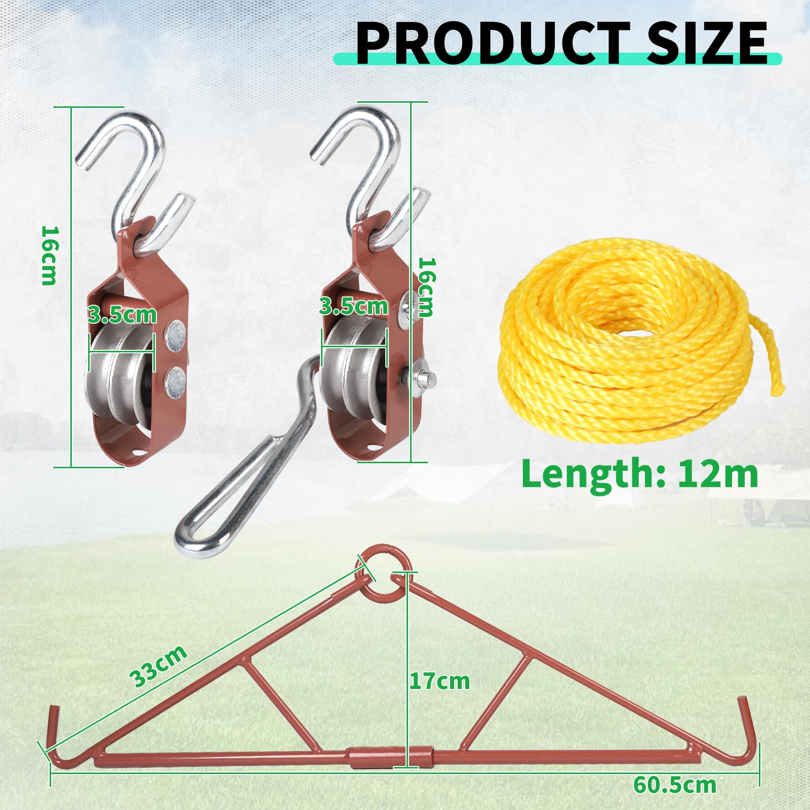 SWAWIS Puntal para Caza con Polea Capacidad 300KG Cable 12M