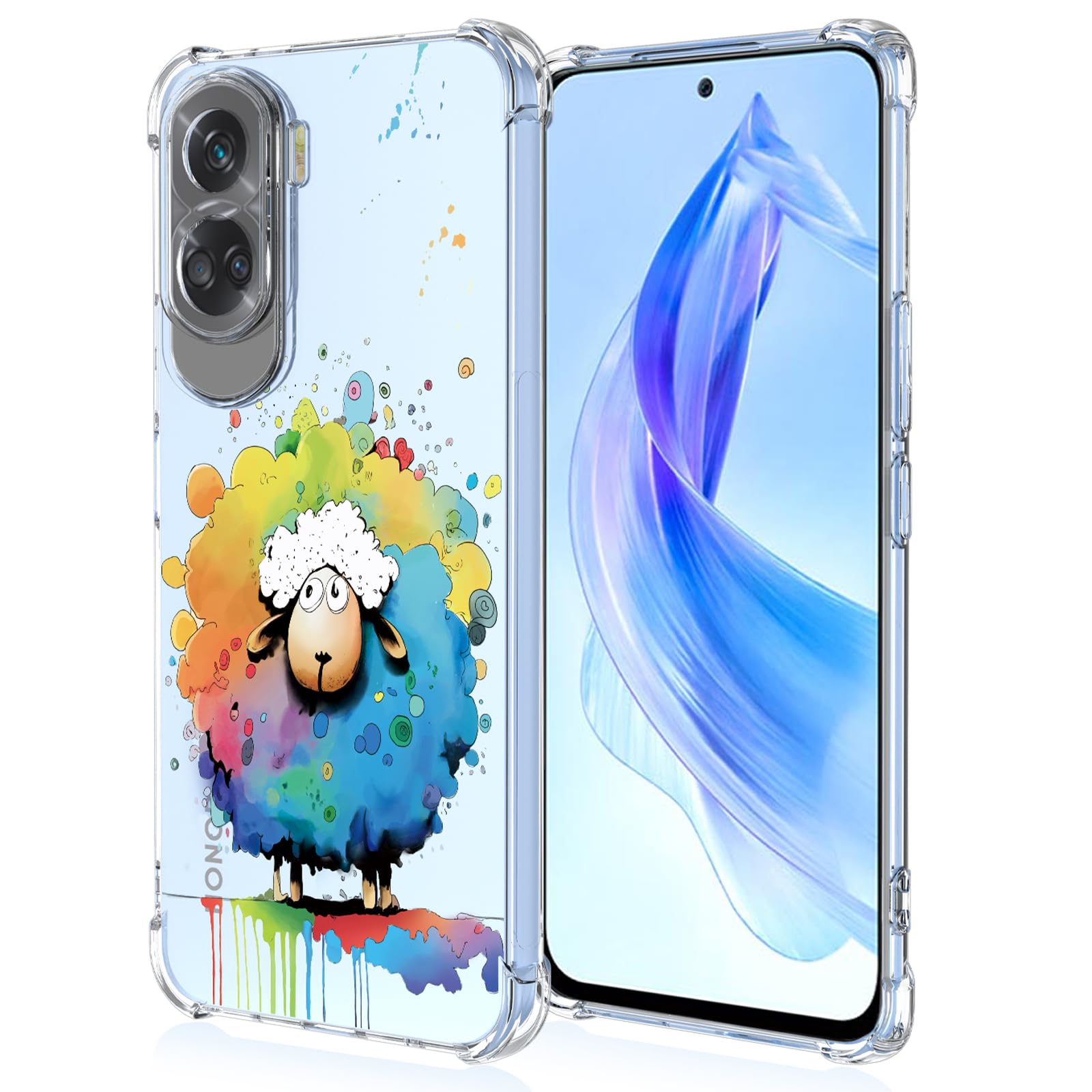 BORYA Transparent Coque Pour Honor 90 Lite 5G, Très Mince Antichoc Premium Silicone TPU Housse, Souple Soyeux Étui Avec Élégant Simple Motif, Panda
