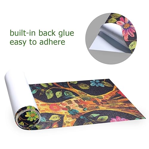 Vista 28 de Abstracto Negro Gris Geométrico Skateboard Grip Tape 33x9inch Papel de lija Longboard Scooter Griptape Diseño antideslizante y anti-desgarro